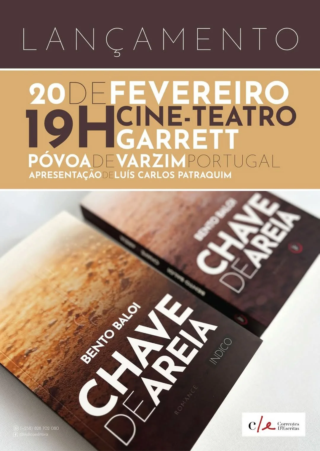 Bento Baloi em Portugal para o lançamento de “Chave de Areia”