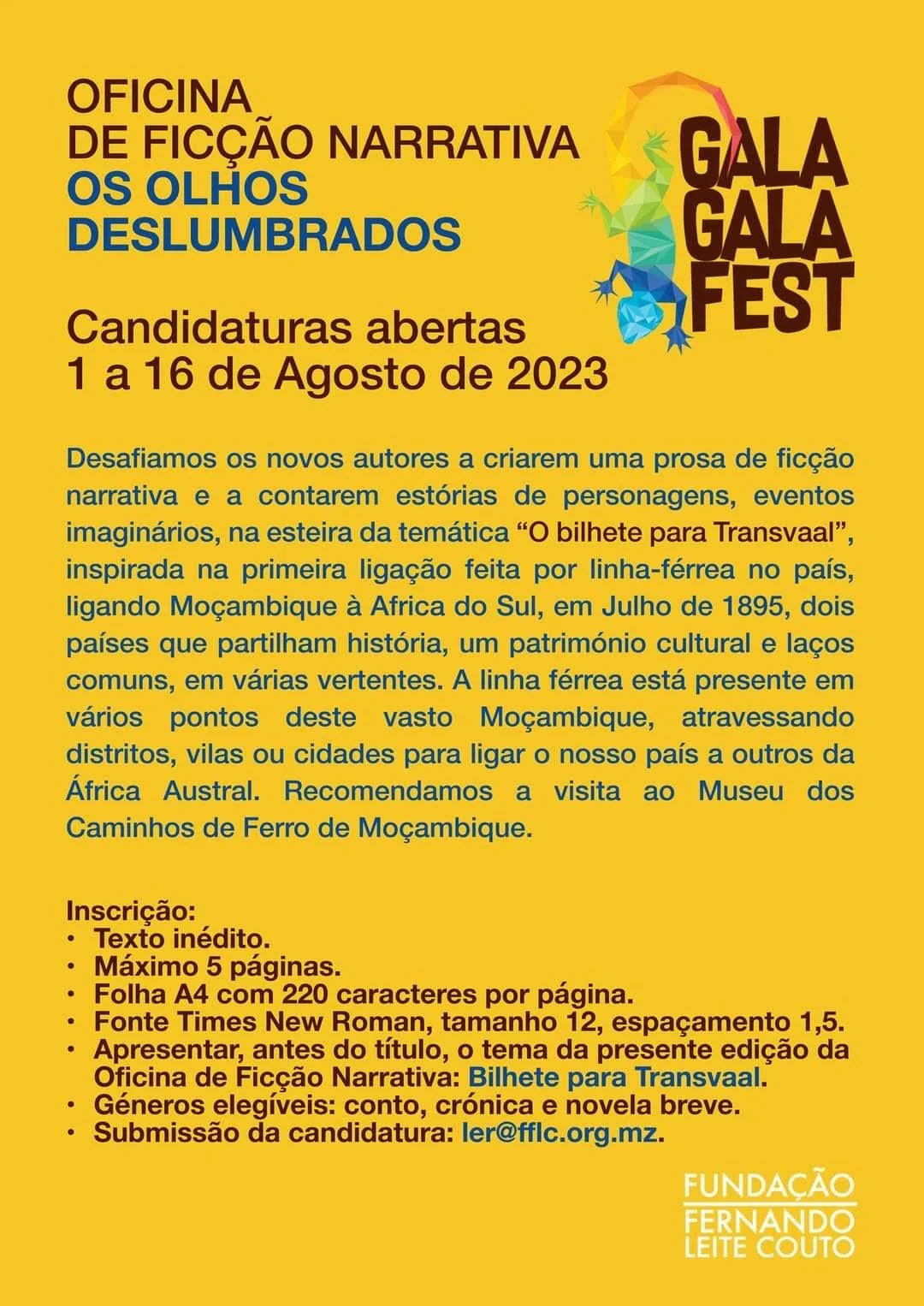 Abertas as candidaturas à Oficina de Ficção Narrativa “Os olhos deslumbrados” – 2023 para novos autores