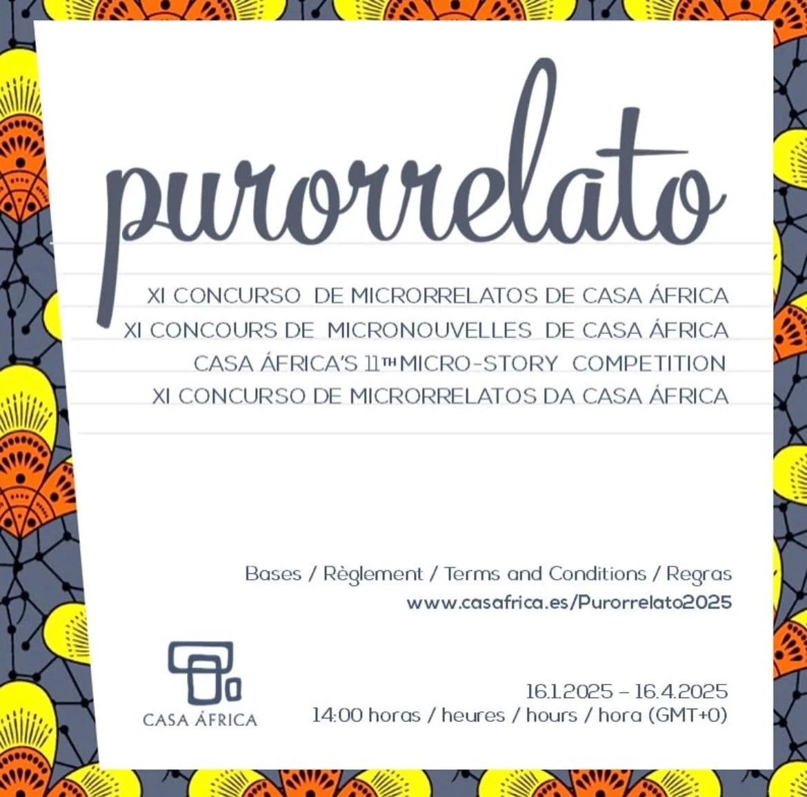 Casa África Lança a Décima Primeira Edição do Concurso de Micro-Histórias Purorrelato 2025
