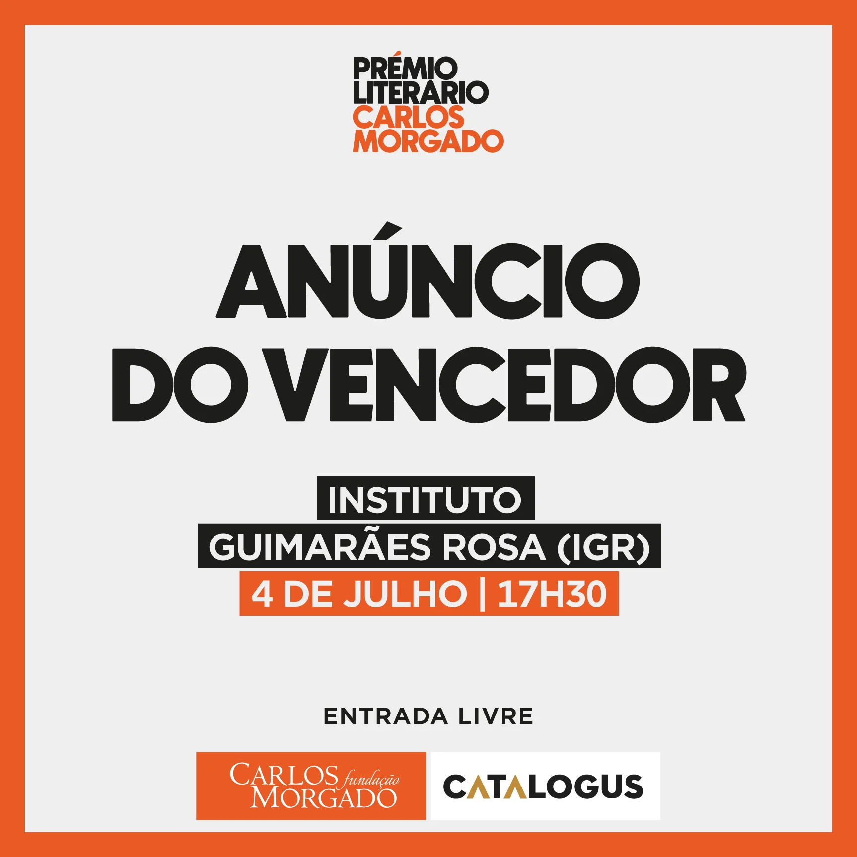 Anúncio dos vencedores do Prémio Literário Carlos Morgado 2024 marcado para 4 de julho