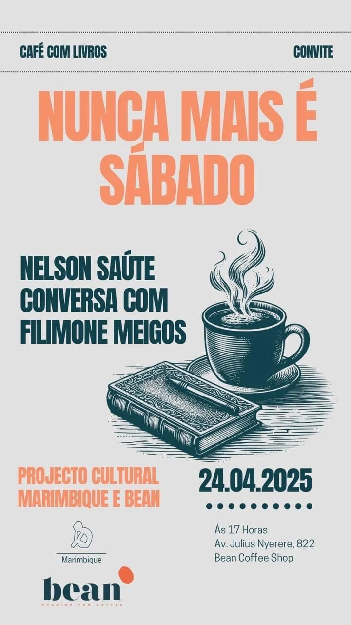Conversa Literária com Filimone Meigos sobre o livro “Nunca Mais é Sábado”