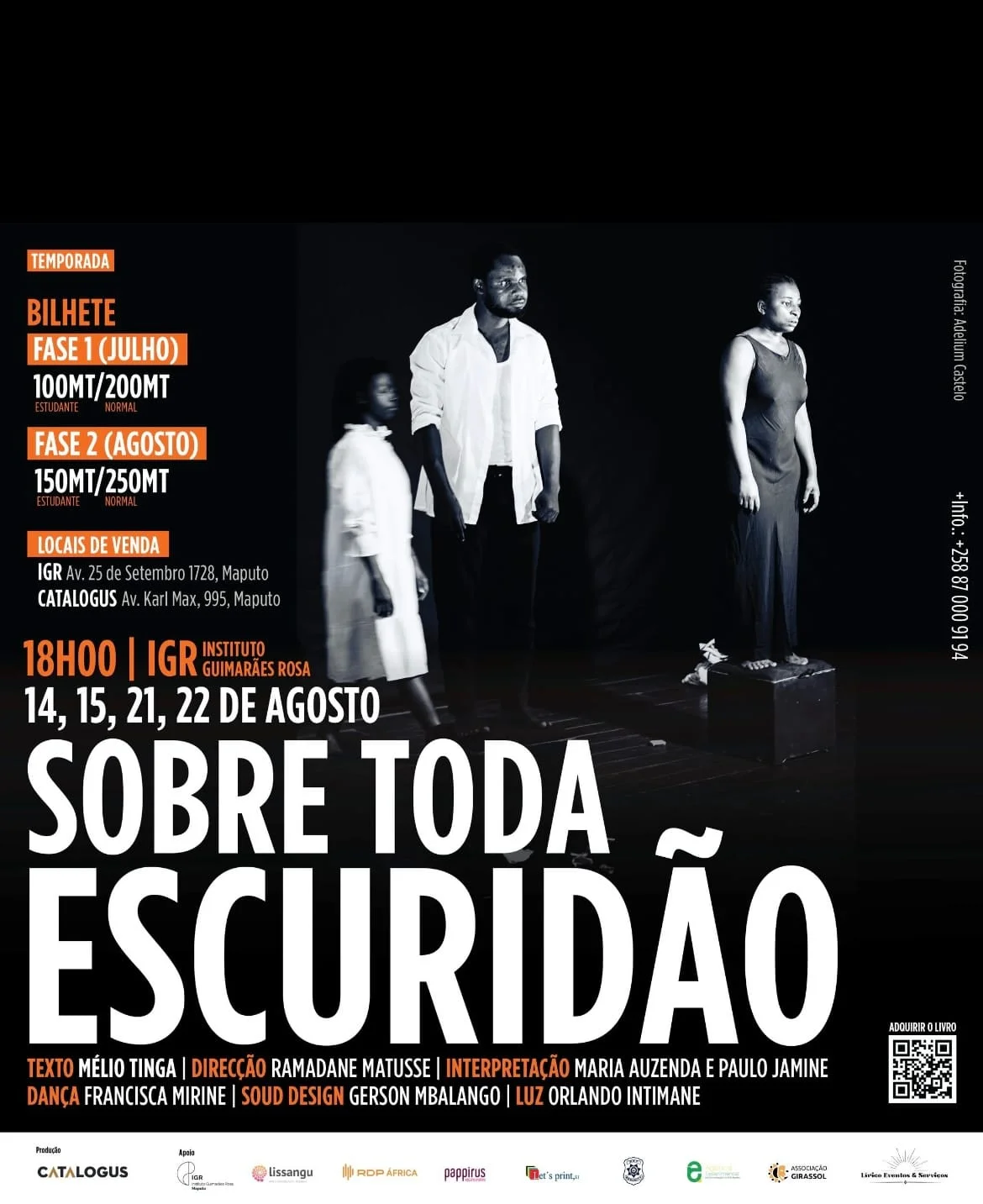 Peça “Sobre Toda Escuridão” reestreia em Maputo com nova temporada no Instituto Guimarães Rosa