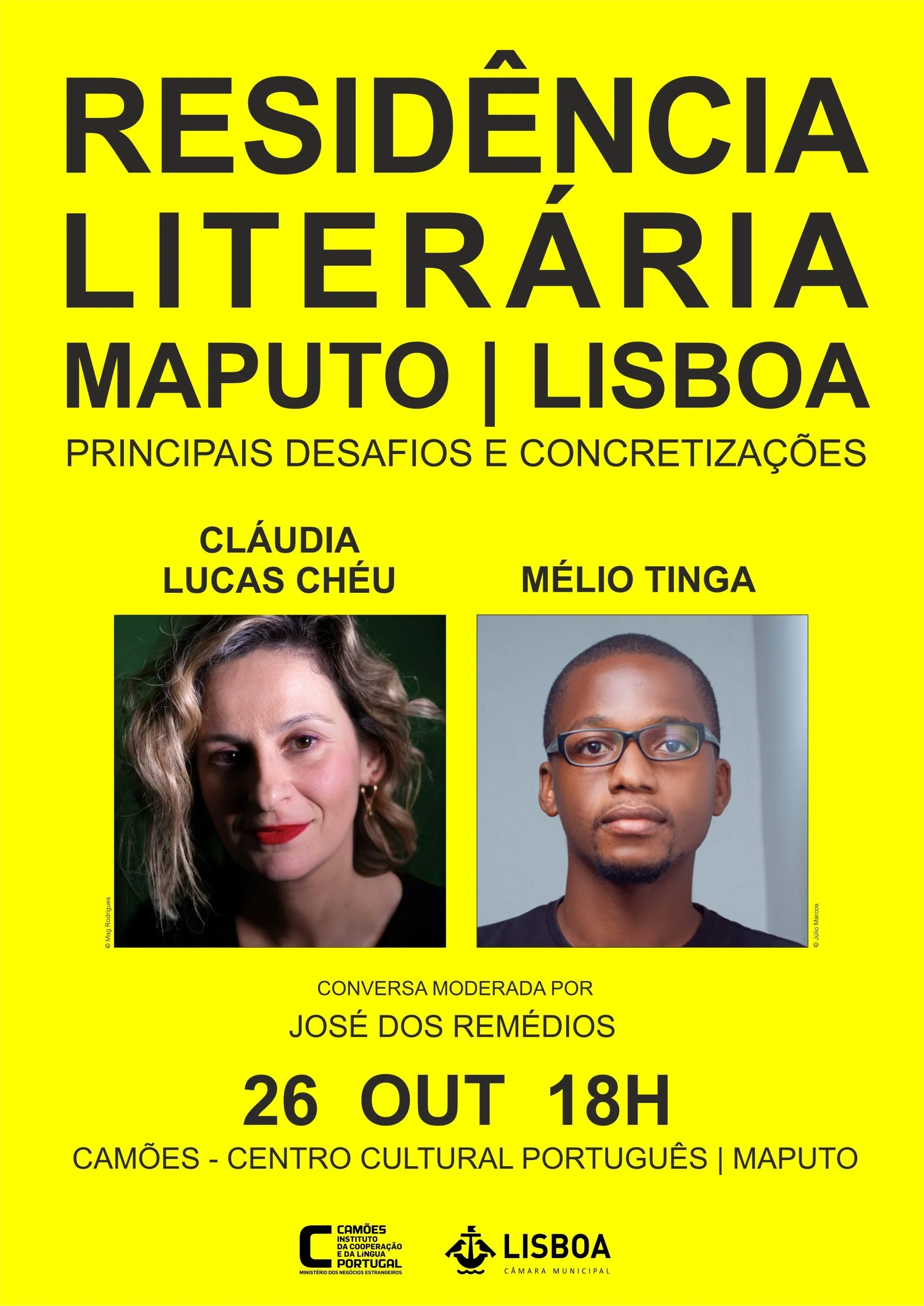 Mélio Tinga e Cláudia Lucas Cheu dialogam no  Camões – Centro Cultural Português