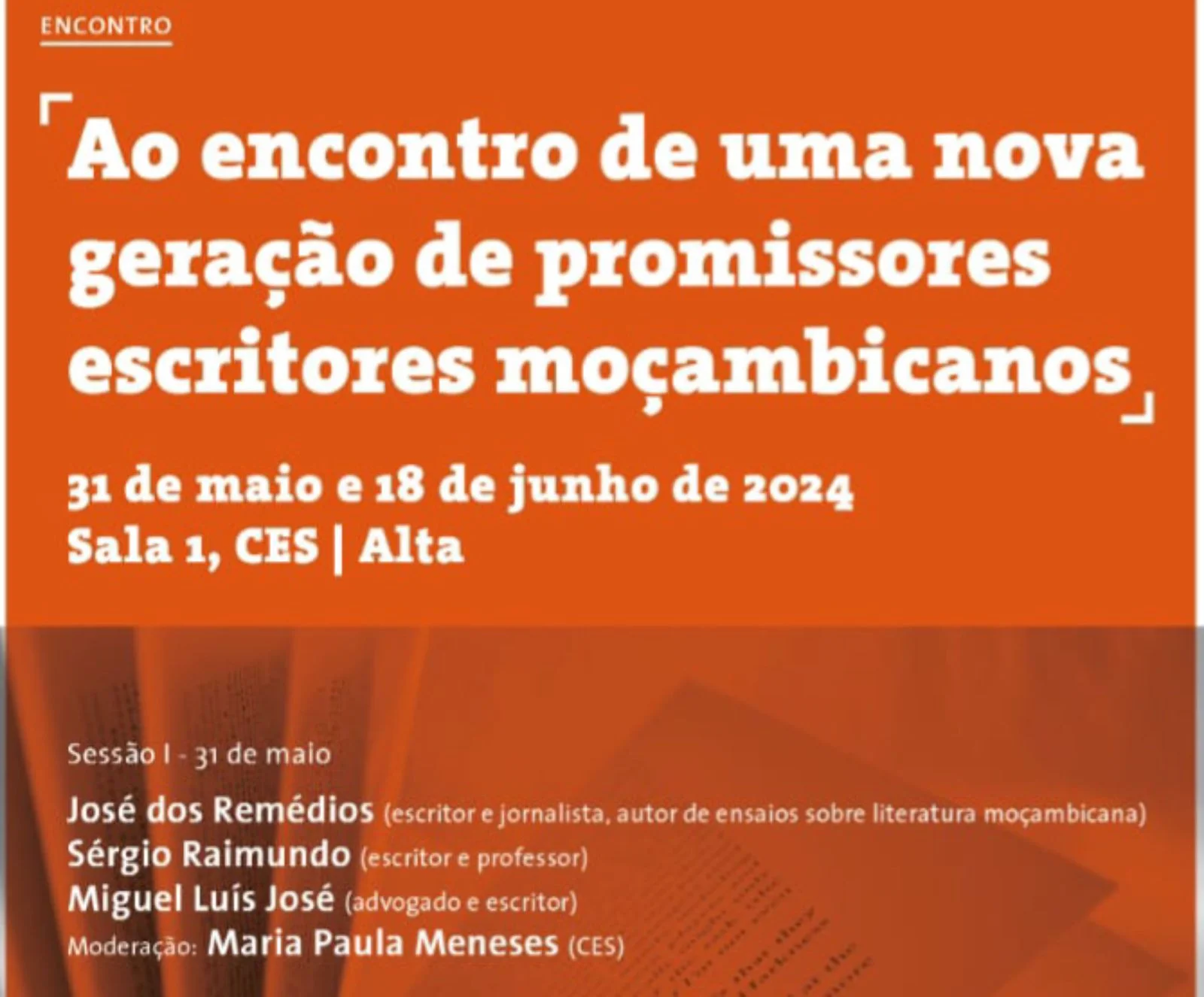 Centro de Estudos Sociais da Universidade de Coimbra junta nova geração de escritores moçambicanos